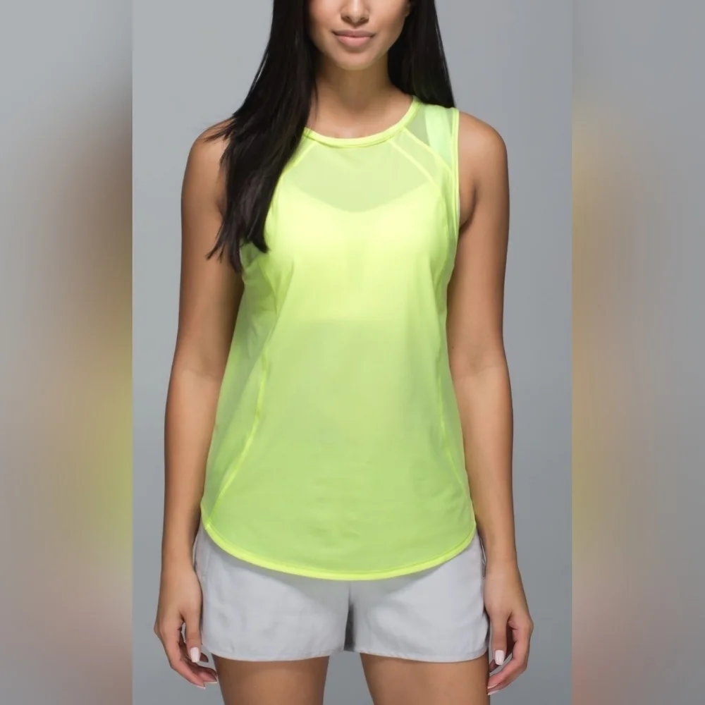 Lululemon Sculpt Tank Clear Mint Size 8 Mesh Back Lightweight Run Top - Picture 1 of 11